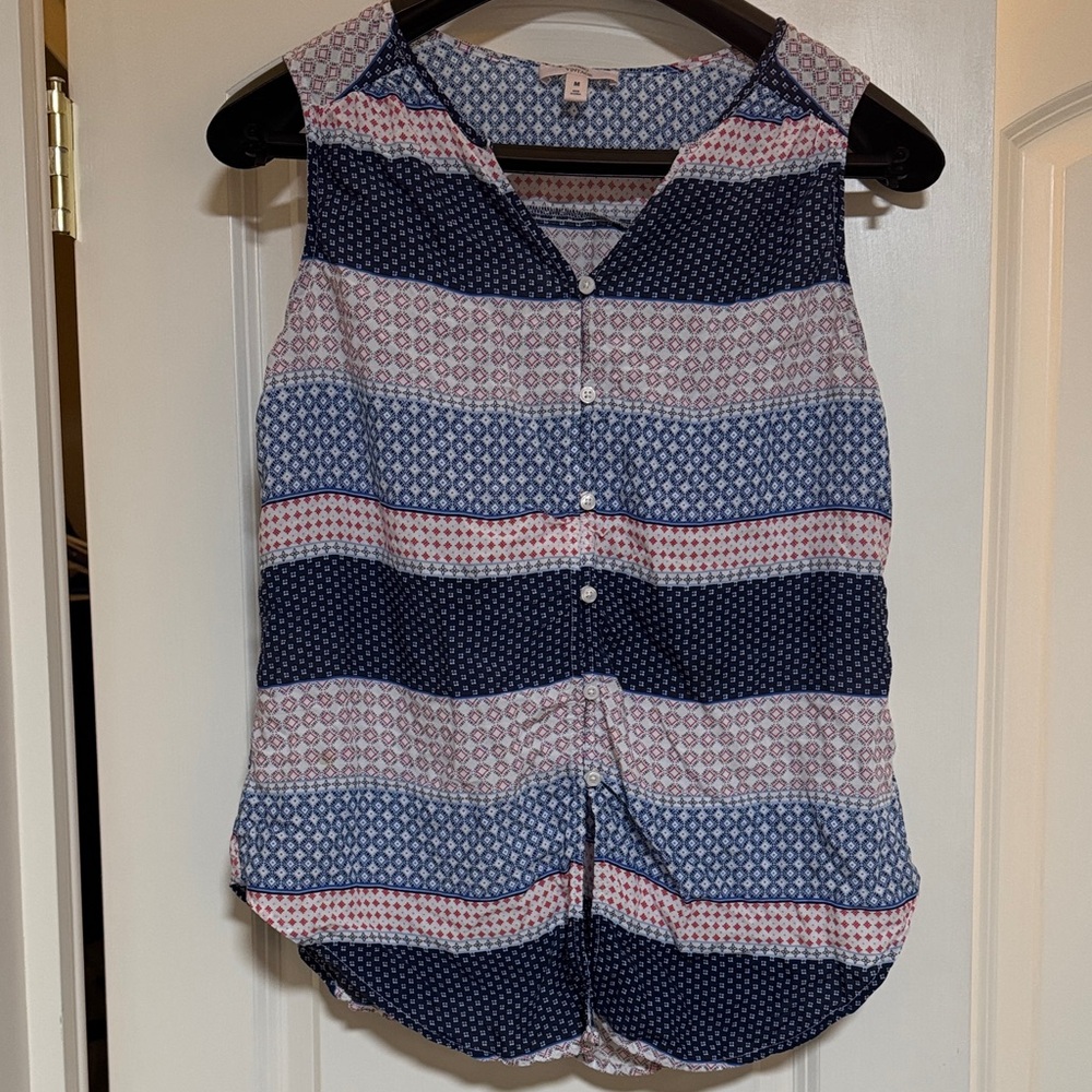 Sleeveless Top - Red White & Blue